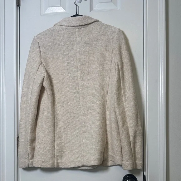 Sanctuary x Anthropologie Cream Textured Knit Blazer XS-S Quiet Luxury - Picture 11 of 13